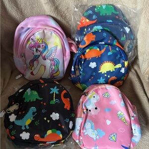Colorful Kids Dinosaur and Unicorn Backpacks